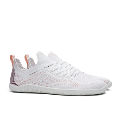 Vivobarefoot Primus Lite Knit Womens White/ Peach Melba