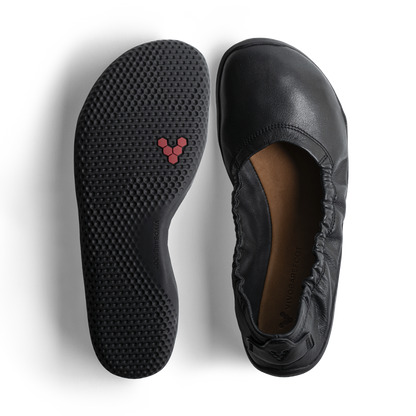 Vivobarefoot Primus Asana Yin Ballerina Leather Womens Obsidian