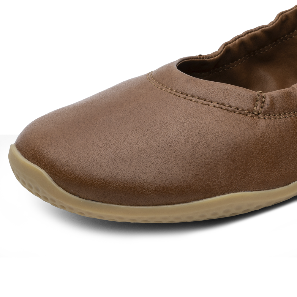 Vivobarefoot Primus Asana Yin Ballerina Leather Womens Tan