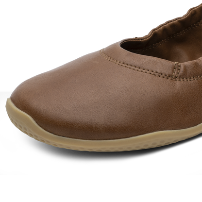 Vivobarefoot Primus Asana Yin Ballerina Leather Womens Tan