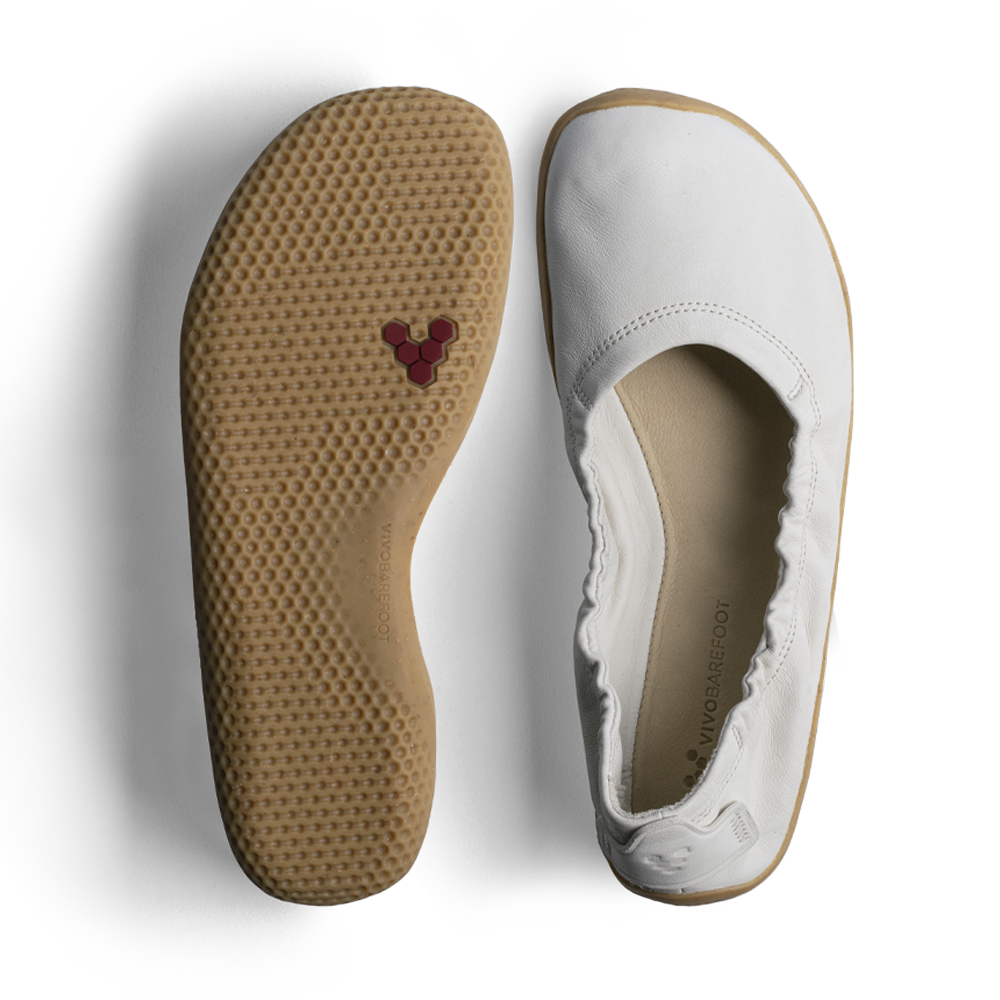 Vivobarefoot Primus Asana Yin Ballerina Leather Womens Limestone